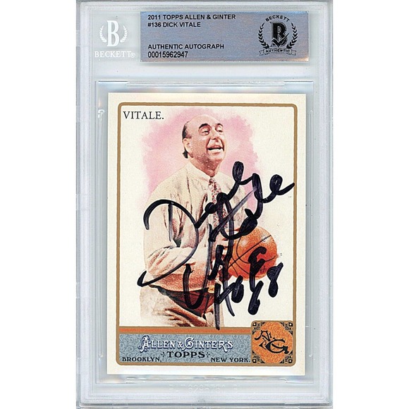 Dick Vitale Autographed 2011 Allen & Ginters Card Beckett Slab Awesome Baby ESPN - Picture 1 of 4